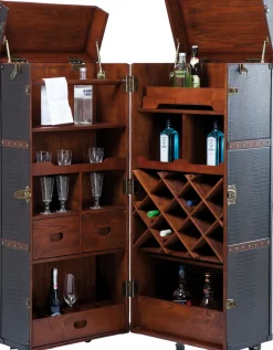 KARE24.se Barskåp Globetrotter - Svartbrun, 154cm - KARE Design Outlet