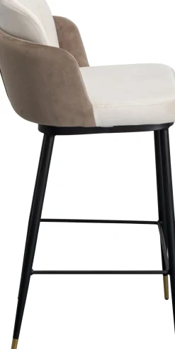 KARE24.se Barstol Hojas - Klädd barstol med ryggstöd - Beige - KARE Design Online