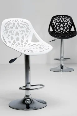 KARE24.se Barstol Ornament - Höj- och Sänkbar Krom/Vit - KARE Design Hot