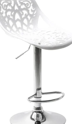 KARE24.se Barstol Ornament - Höj- och Sänkbar Krom/Vit - KARE Design Hot