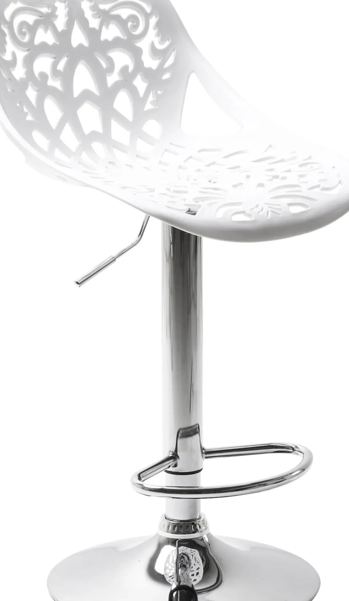 KARE24.se Barstol Ornament - Höj- och Sänkbar Krom/Vit - KARE Design Hot