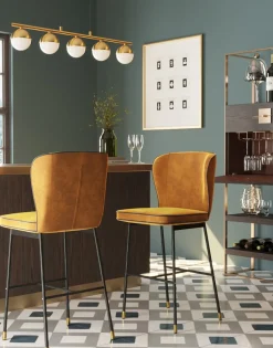 KARE24.se Barstol Stavanger - Brunguld Sammet/Svart - KARE Design Online