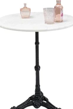 KARE24.se Bistro Cafébord - Rund Vit Marmor/Svart Gjutjärn, Ø60cm - KARE Design Hot