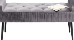 KARE24.se Bänk Lofty - Grå Sammet /Svarta ben, 103cm - KARE Design New