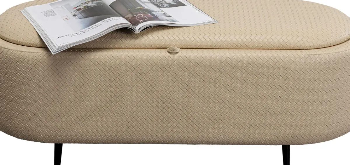 KARE24.se Bänk Venezia Storage - Flätad Beige 100cm - KARE Design Clearance