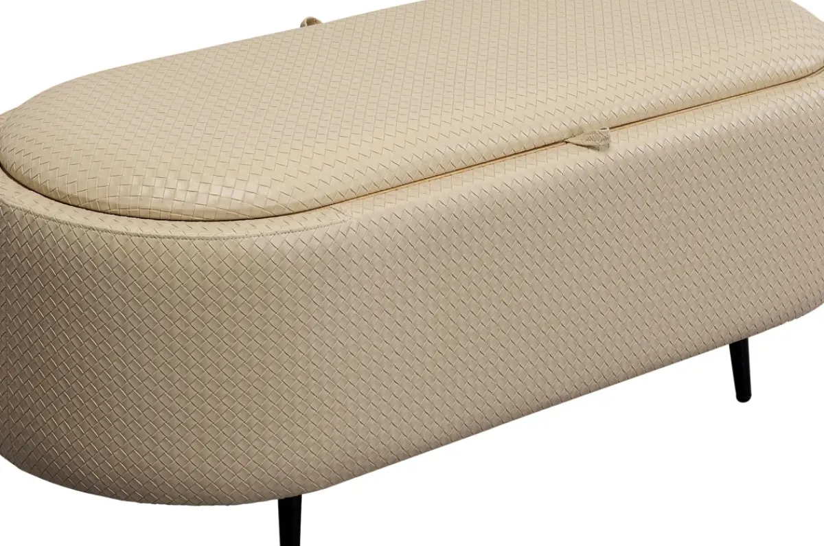 KARE24.se Bänk Venezia Storage - Flätad Beige 100cm - KARE Design Clearance