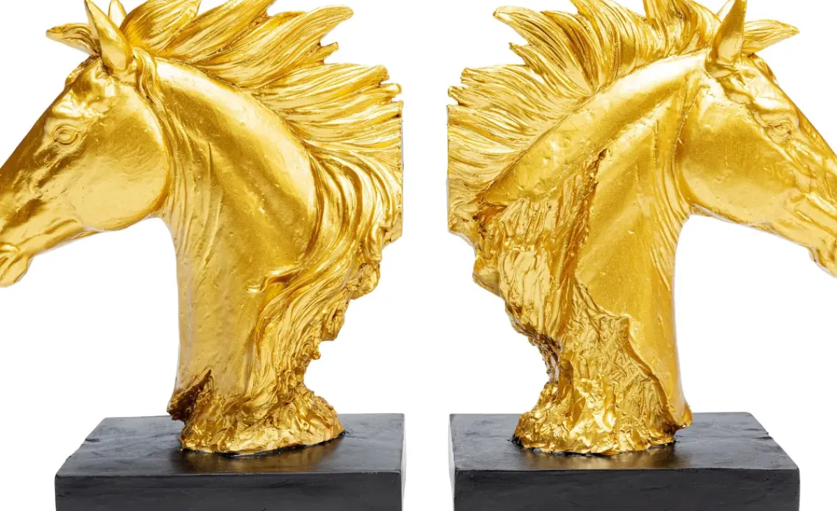 KARE24.se Bokstöd Fiesta - Guld Häst, 2 St. - KARE Design Online