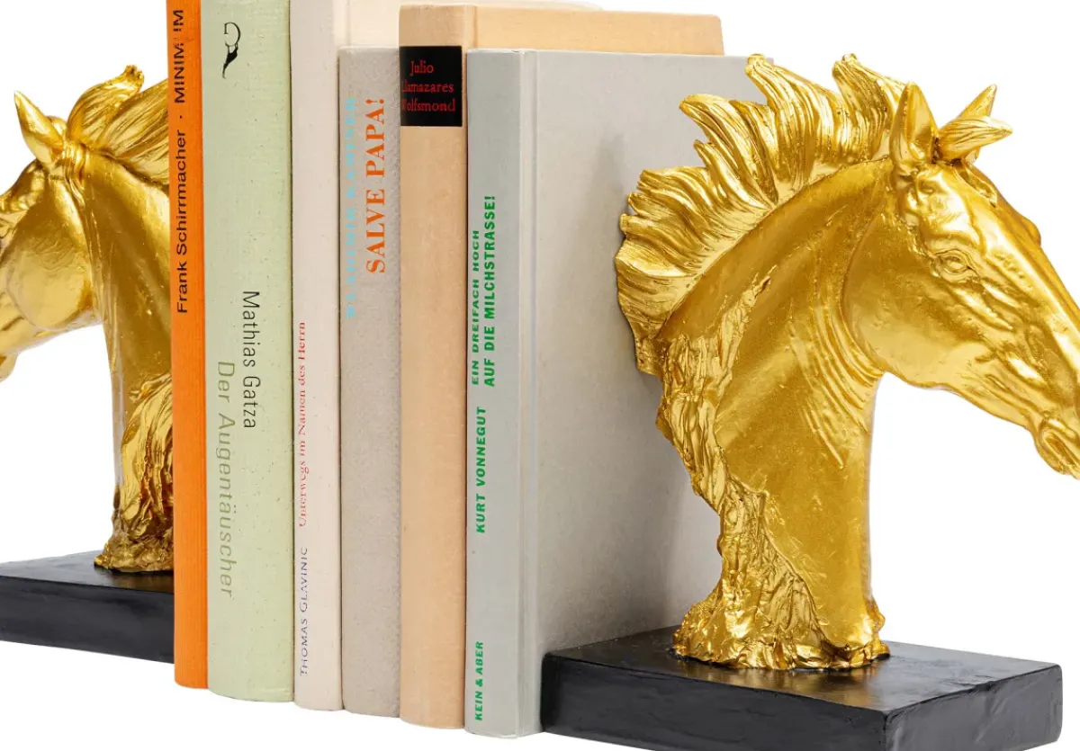 KARE24.se Bokstöd Fiesta - Guld Häst, 2 St. - KARE Design Online