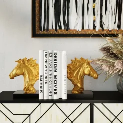 KARE24.se Bokstöd Fiesta - Guld Häst, 2 St. - KARE Design Online
