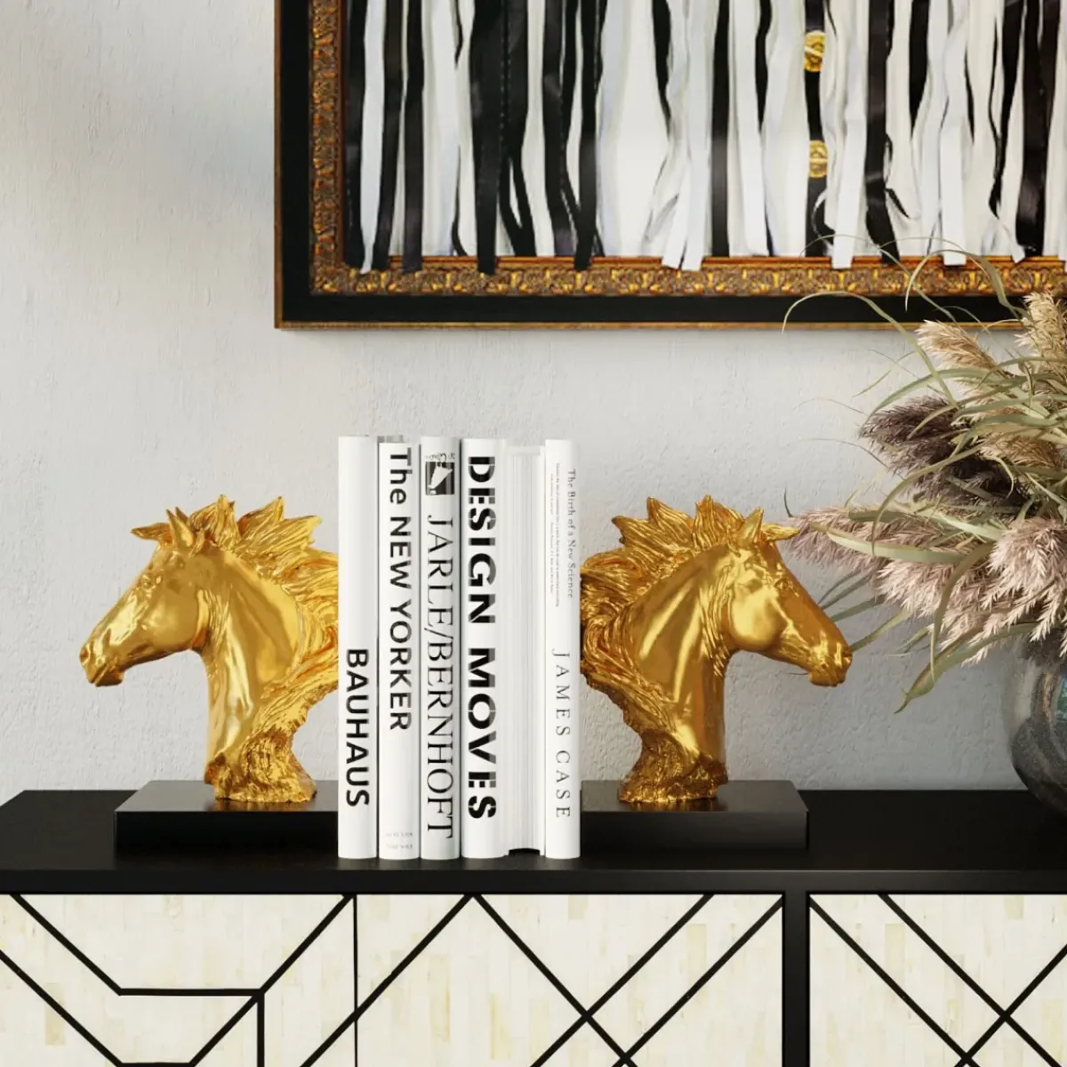 KARE24.se Bokstöd Fiesta - Guld Häst, 2 St. - KARE Design Online