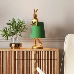KARE24.se Bordslampa Animal Rabbit - Guld/Grön, 68cm - KARE Design Outlet