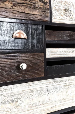 KARE24.se Byrå Finca - Rustik Patina i Ljust och Mörkt Trä, 10 lådor - KARE Design Hot