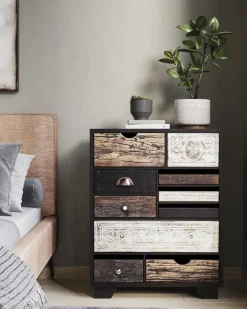 KARE24.se Byrå Finca - Rustik Patina i Ljust och Mörkt Trä, 10 lådor - KARE Design Hot