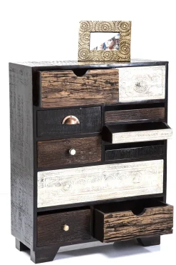 KARE24.se Byrå Finca - Rustik Patina i Ljust och Mörkt Trä, 10 lådor - KARE Design Hot