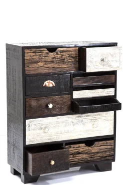 KARE24.se Byrå Finca - Rustik Patina i Ljust och Mörkt Trä, 10 lådor - KARE Design Hot