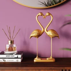 KARE24.se Dekorfigur Flamingo Love - Guld, 39cm - KARE Design Best