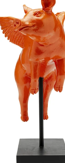 KARE24.se Dekorfigur Flying Pig - Orange Gris, 29cm - KARE Design Discount