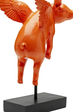 KARE24.se Dekorfigur Flying Pig - Orange Gris, 29cm - KARE Design Discount