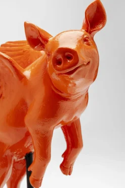 KARE24.se Dekorfigur Flying Pig - Orange Gris, 29cm - KARE Design Discount