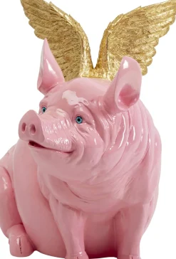 KARE24.se Dekorfigur Flying Pig Pink - Gris, 79cm - KARE Design Discount