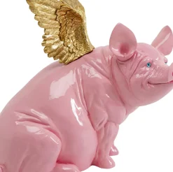 KARE24.se Dekorfigur Flying Pig Pink - Gris, 79cm - KARE Design Discount