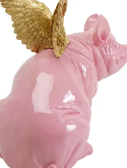 KARE24.se Dekorfigur Flying Pig Pink - Gris, 79cm - KARE Design Discount