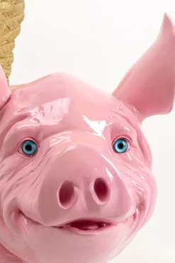 KARE24.se Dekorfigur Flying Pig Pink - Gris, 79cm - KARE Design Discount