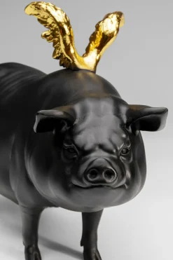 KARE24.se Dekorfigur Flying Pig - Svart Gris, 11cm - KARE Design Discount