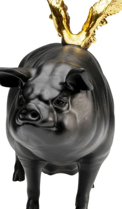 KARE24.se Dekorfigur Flying Pig - Svart Gris, 21cm - KARE Design Discount