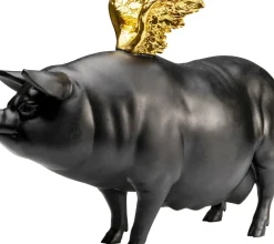 KARE24.se Dekorfigur Flying Pig - Svart Gris, 21cm - KARE Design Discount