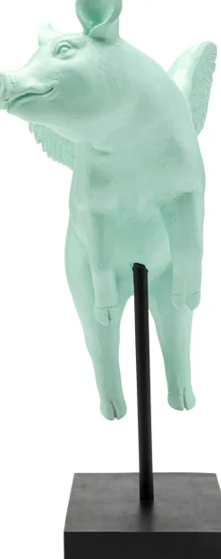 KARE24.se Dekorfigur Flying Pig - Turkos Gris, 29cm - KARE Design New