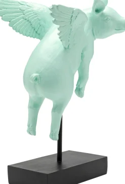 KARE24.se Dekorfigur Flying Pig - Turkos Gris, 29cm - KARE Design New