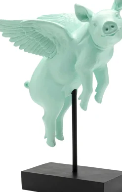 KARE24.se Dekorfigur Flying Pig - Turkos Gris, 29cm - KARE Design New