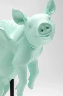 KARE24.se Dekorfigur Flying Pig - Turkos Gris, 29cm - KARE Design New