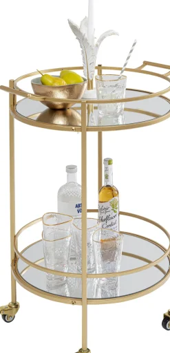 KARE24.se Drinkvagn Emilia Rund - Guld/ Spegelglas - KARE Design Online