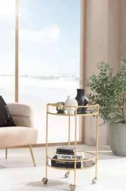 KARE24.se Drinkvagn Emilia Rund - Guld/ Spegelglas - KARE Design Online