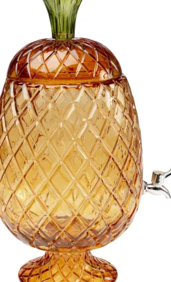 KARE24.se Glasbehållare med tappkran Pineapple - Bärnsten - KARE Design Online