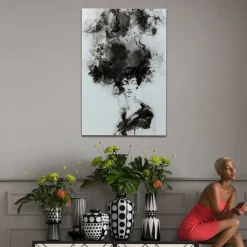 KARE24.se Glastavla Smokey Hair, 100x150cm - KARE Design Sale