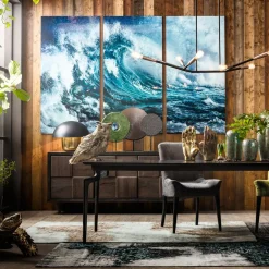 KARE24.se Glastavla Triptychon Wave 240x160cm (3/Set) - KARE Design Best