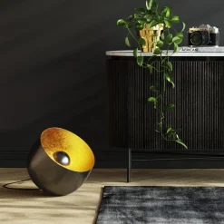 KARE24.se Golvlampa Apollon - Antracitgrå/Guld Ø35cm - KARE Design Discount