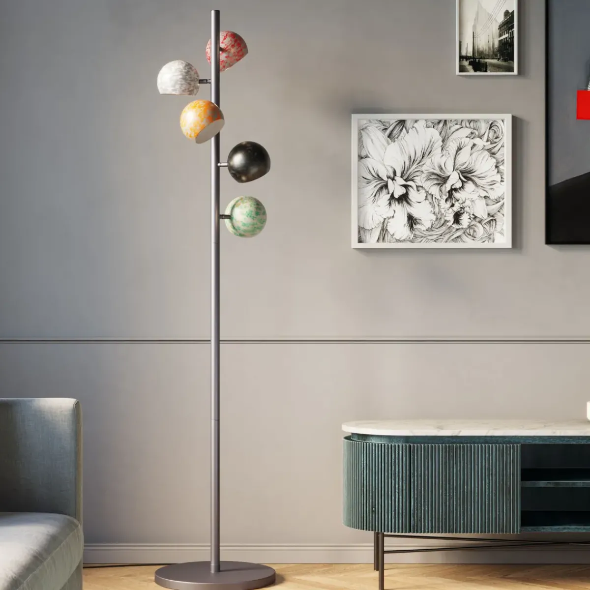 KARE24.se Golvlampa Calotta Antico 5-lite - KARE Design