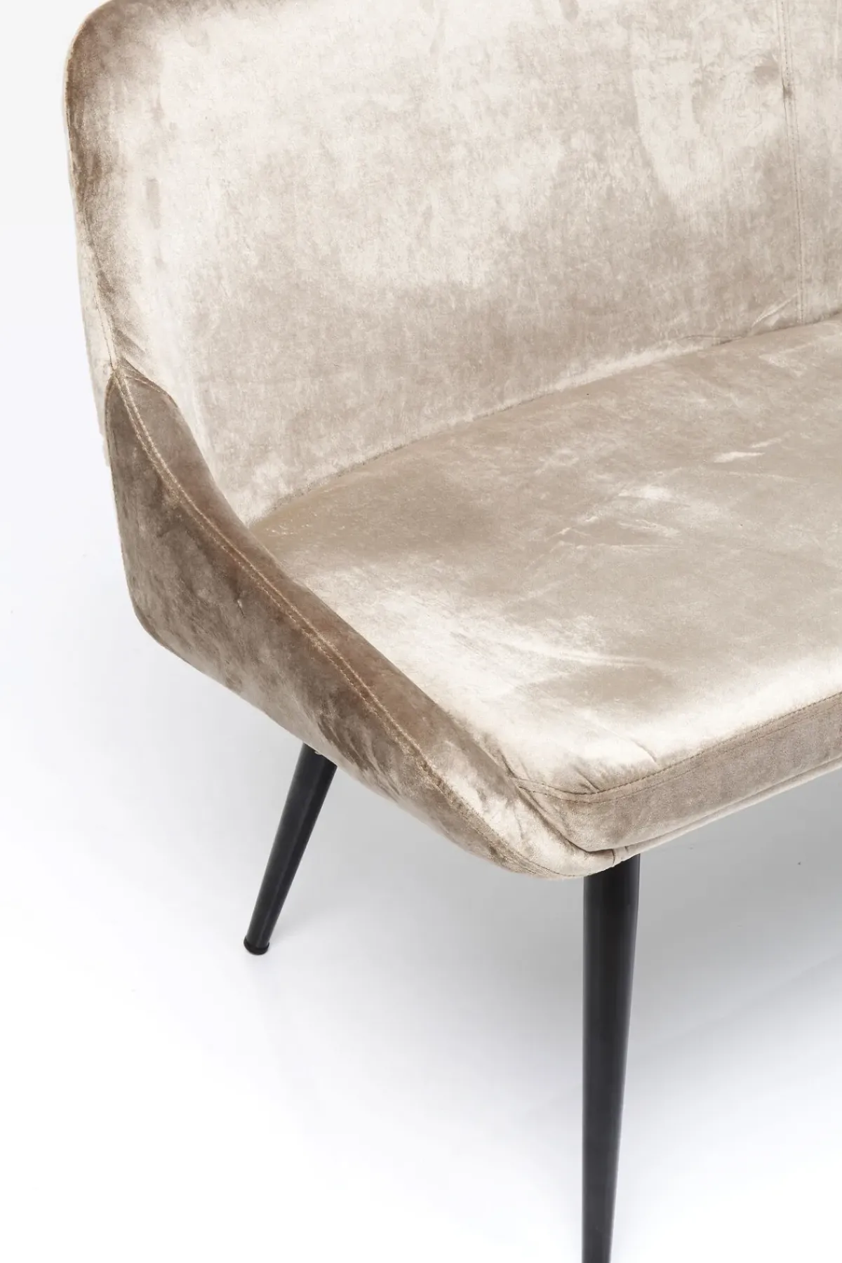 KARE24.se Kökssoffa East Side - Champagnefärgad Sammet, 154cm - KARE Design Clearance