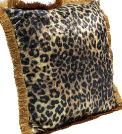 KARE24.se Kudde Leo med frans - Leopardmönster, 45x45cm - KARE Design Sale