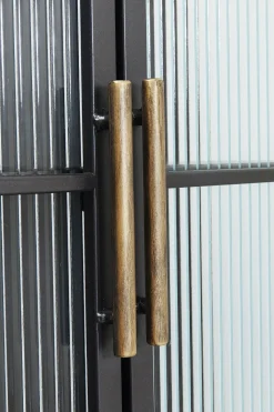 KARE24.se La Gomera - Vitrinskåp Grafitgrå/Räfflat Glas, 120x72cm - KARE Design New