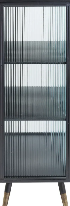 KARE24.se La Gomera - Vitrinskåp Grafitgrå/Räfflat Glas, 120x72cm - KARE Design New