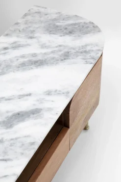 KARE24.se Lågskåp - Tv-bänk Grace - Trä/Marmor/Guld - KARE Design Outlet
