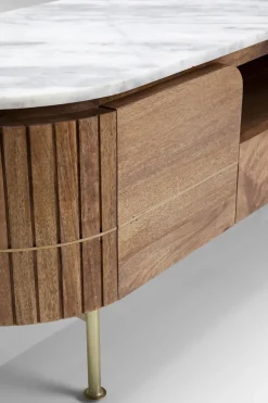 KARE24.se Lågskåp - Tv-bänk Grace - Trä/Marmor/Guld - KARE Design Outlet