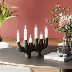 KARE24.se Ljusstake 6 ljus - Matt Svart, 47cm - KARE Design Discount