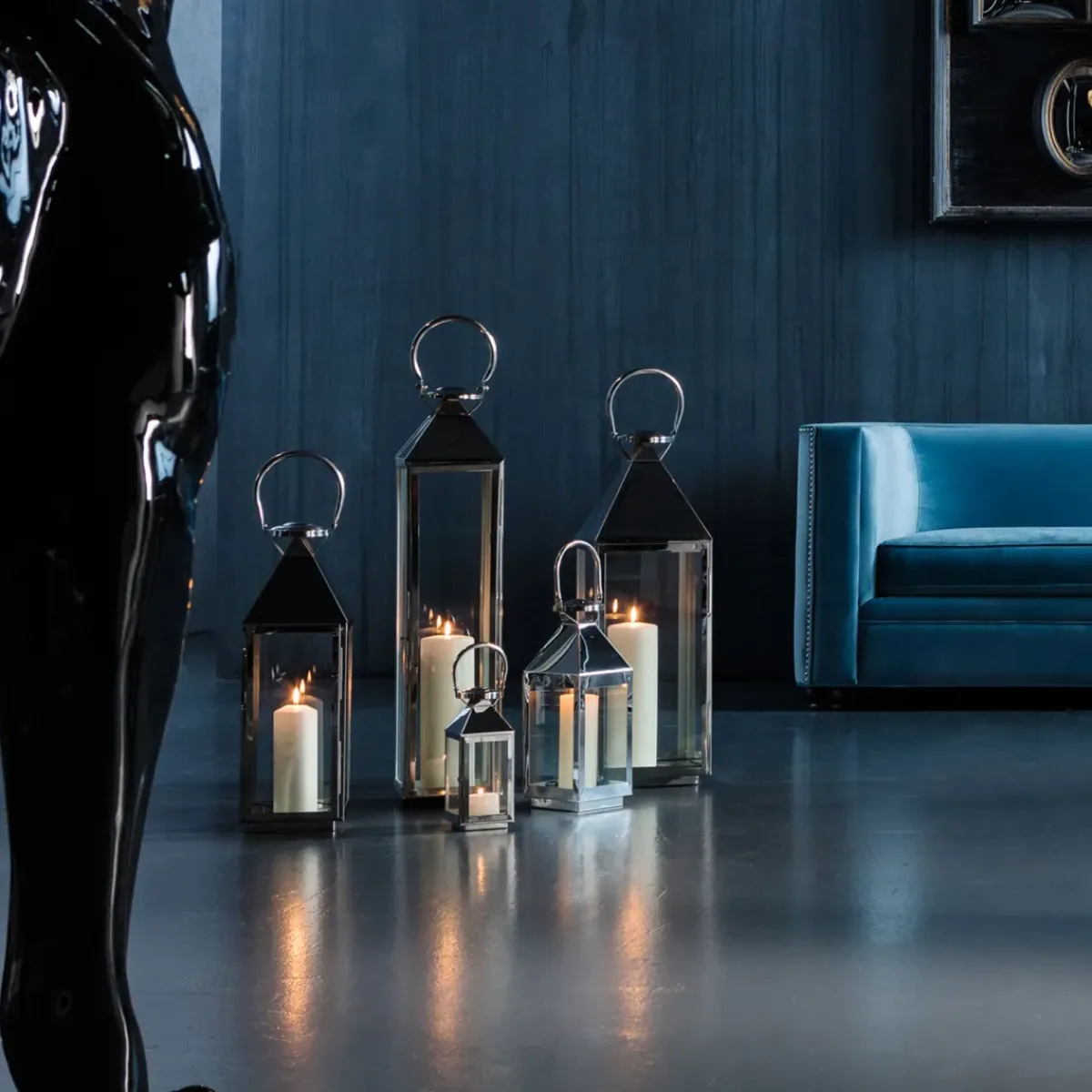 KARE24.se Lyktor Giardino - Silver Stål/Glas, 4 Set - KARE Design Online