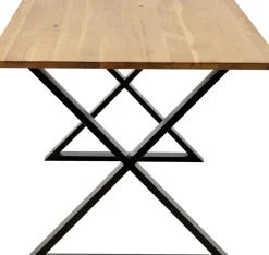 KARE24.se Matbord Symphony, 200x100cm - Massiv Ek/Svart Kryssben - KARE Design New